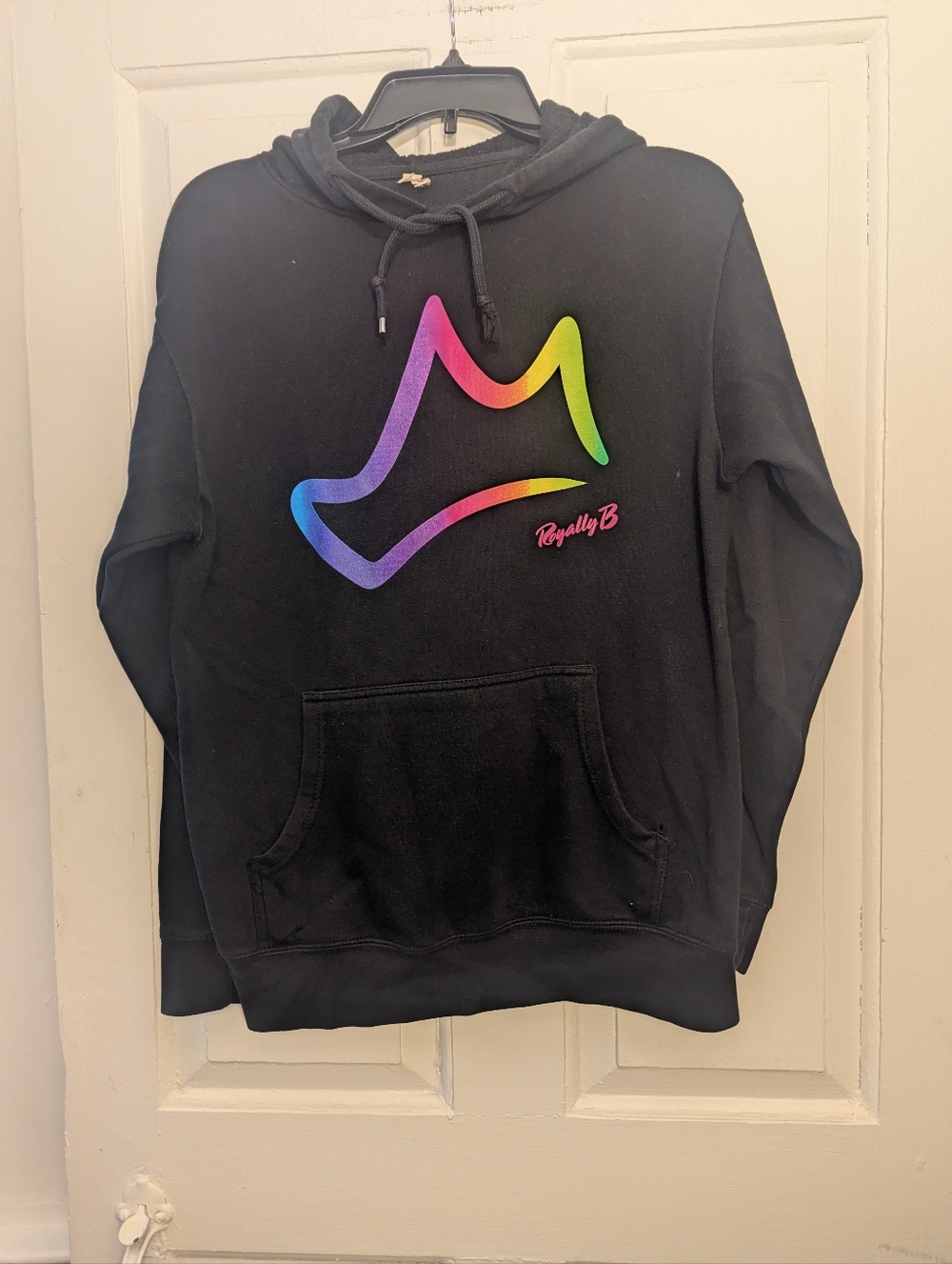 Royally B Rainbow Crown Women's Black Hoodie Sweatshirt